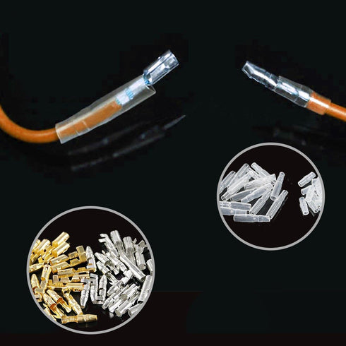 Glarks 240Pcs 3.9mm Brass Male and Female Bullet Terminals Wire Connector Block with Insulating Sleeves for Car Truck Motorcycle Bike...