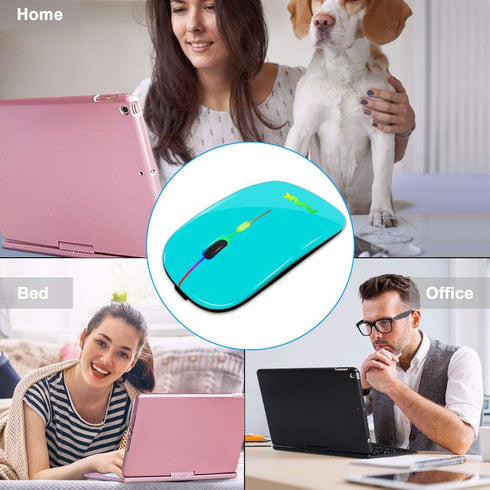 Wireless Bluetooth Mouse for Laptop, Rechargeable Mouse 2.4G USB Optical Wireless Mouse, LED Slim Dual Mode(Bluetooth 5.0 and 2.4G) Wireless Mouse...
