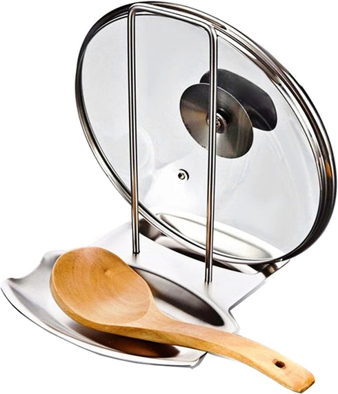 Pan Lid Holder Progressive Lid and Spoon Rest Shelf 304 Stainless Steel Pan Lid Organizer Kitchen Decor Tool...