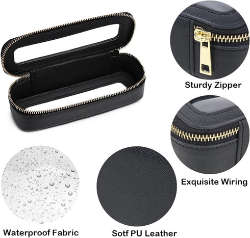 Clear Makeup Brush Bag, Small Makeup Brush Holder Travel Makeup Bag for Purse Mini TSA Approved Cosmetic Brush Case Portable Toiletry Bag for Wome...