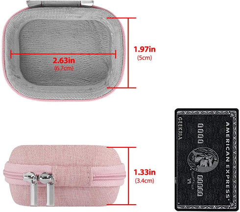 Geekria Shield Earbuds Case Compatible with Jabra Elite 10 Gen 2, 75t, 65t, Replacement Hard Shell Travel Carrying Bag with Carabiner Clip (Pink)...