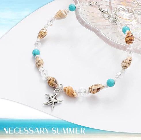 Boho Anklet Bracelets Seashell Ankle Chain Summer Beach Foot Jewelry for Women...