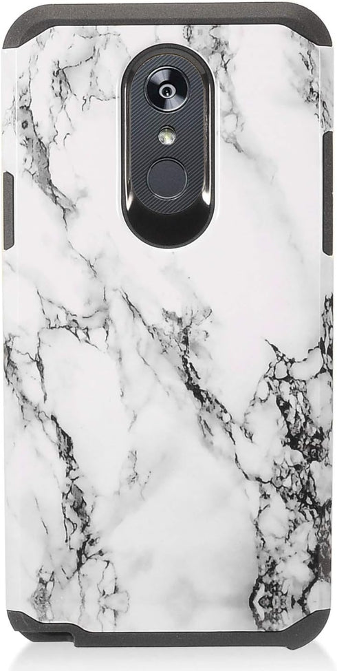 Z-GEN - for LG Stylo 5 (2019), Stylo 5X, Stylo5+ Plus, LM-Q720, LM-L722DL - Hybrid Image Phone Case + Tempered Glass Screen Protector - AD1 White ...