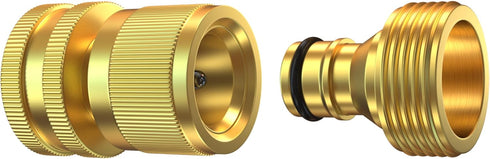 Heavy Duty Water Hose Quick Connect Fittings (Premium Brass for Superior Durability), Quick Release Hose Connector, Fit for 3/4" Gardening Hoses, ...