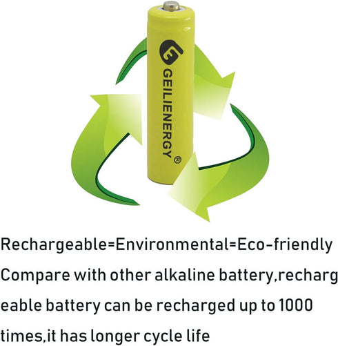 GEILIENERGY Solar Light Batteries AA Ni-Cd AA 600mAh 1.2V Rechargeable Batteries AA Rechargeable Batteries for Solar Lights Solar Lamp(Pack of 20)...