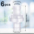 6 Pack One Way Check Valves, 1/2" (12mm) Hose Barb Non Return Ozone Resistance Plastic Valve Pump for Fuel Oil Water Air Gas...