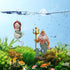 2Pcs Floating Fish Tank Decorations Mermaid and Poseidon, Cartoon Fish Playmate Aquarium Accessories, Cute Underwater Landscaping Ornament...