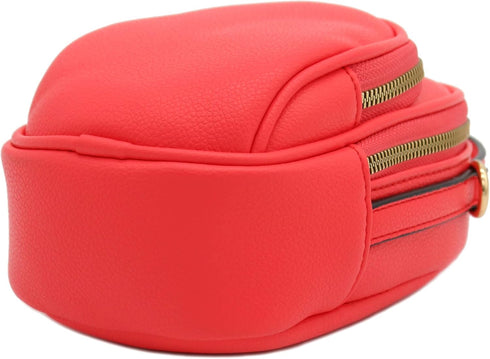 FashionPuzzle Two Compartment Mini Oval PU Leather Crossbody Bag...