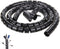 Black Spiral Winding Cable Management Pipe Wire Wrap Line Coiled Tube, Flexible Cord Covered Protective Bundler Sleeve Hose for Office, Computer, ...