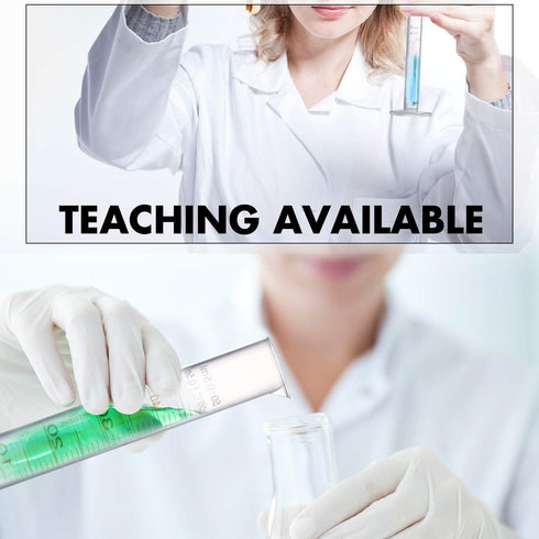 Measuring Cylinder Set, 4 Sizes Graduated Polypropylene Lab Test Tubes in 100 ml, 50 ml, 25 ml, 10 ml for Laboratory, & Science Experiments with 4...