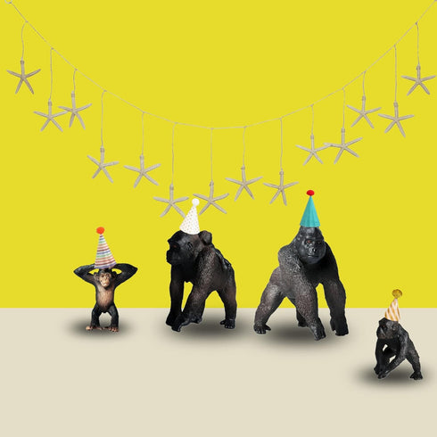 Gemini&Genius King Kong Toys, Safari Animal Toys Gorilla Family Figurines, Wildlife World Action Figure, Backyards Garden Flowerpot Room Decoratio...