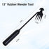 Weed Puller Tool, Uprooting Weeding Tools Gardening with 4 Teeth, Black Steel Manual Weeder Multifunctional Hand Weed Remover Tool for Yard, Farm,...