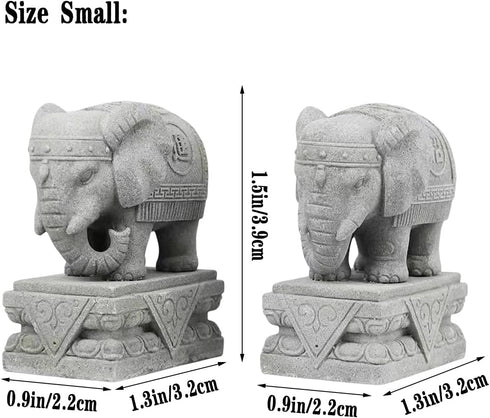 Fish Tank Decorations Asian Aquarium Foo Dogs Statue A Pair FengShui Elephant Ornaments for 10 Gallon or Smaller Fish Tanks & Pet Betta Fish Rest ...