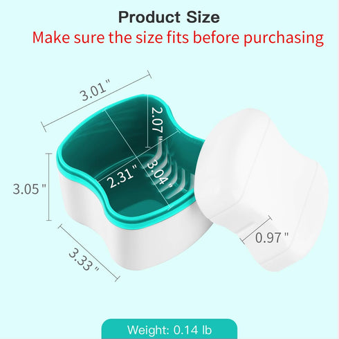Annhua Retainer Cleaning Case Partial Denture Case, Large Retainer Cleaner Case with Strainer, ABS Travel Denture Cups for Soaking Dentures and Fa...