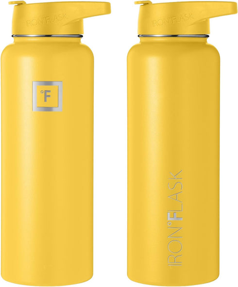 IRON °FLASK Sports Water Bottle - Wide Mouth with 3 Spout Lids - Stainless Steel Gym & Outdoor Bottles for Men, Women & Kids - Double Walled, Insu...