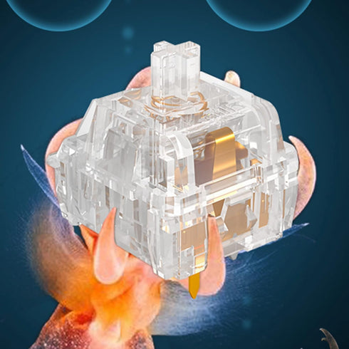 DRAOZA Kailh Clione Limacina Mechanical Keyboard Switch Crystal Fully Transparent Silent Linear Gold-Plated MX Switch?Silent Linear 36pcs?...