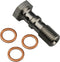 Universal Stainless Steel -3 AN 3/8" x 24 UNF Thread Turbo Brake Line Banjo Bolt with 3pcs Copper Washers, Double Banjo Bolt 31mm Length...