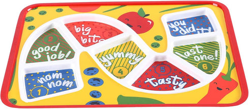 GSM Brands Kids Dinner Plate for Picky Eating Toddlers: Healthy Constructive Fun Meal Time, Divided Portions...