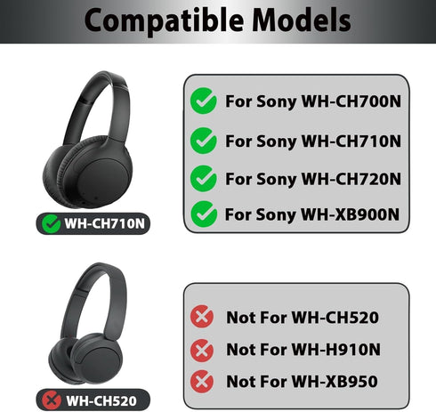 Adhiper WH-CH710N/WH-CH700N Replacement Ear Pads, Upgrade Cooling Gel Earpads for Sony WH-CH700N, WH-CH710N, WH-CH720N, WH-XB900N Headphones, WH-X...