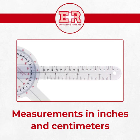 Ever Ready First Aid Plastic 12” Goniometer 360 Degree ISOM – 2 Pack...