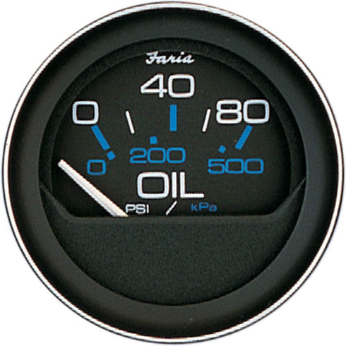 Faria Beede Instruments Faria Beede 13002 Coral Oil Pressure Gauge (80 PSI) - 2"", Black...