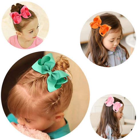 Oaoleer Hair Bows, 30 Colors 4 Inch Grosgrain Ribbon Bows Alligator Clips Hair Barrettes Hair Accessories for Girls Toddler Infants Kids Teens Chi...