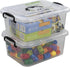 8 Liter Plastic Storage Box, 2-Pack Clear Storage Bins with Handles...