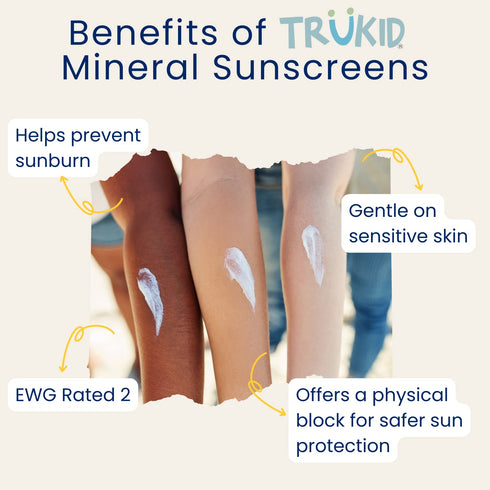 TruKid Daily Mineral Sunscreen SPF 30 - All Natural Kids & Baby Sunscreen for Face & Body, Non-Toxic Zinc Oxide Sunblock Protection for Sensitive ...