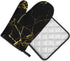 Black Gold Marble Oven Mitts and Pot Holders Heat Resistant Oven Gloves Safe Cooking Baking Grilling...