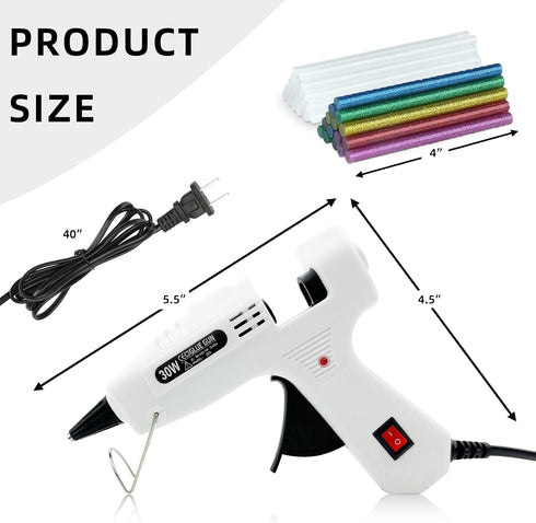 Hot Melt Gun Kit with On/Off Switch, Hot Glue Gun Mini for Crafts with 30Pcs Glue Sticks for DIY, Crafts, Home School Project, 30W1...