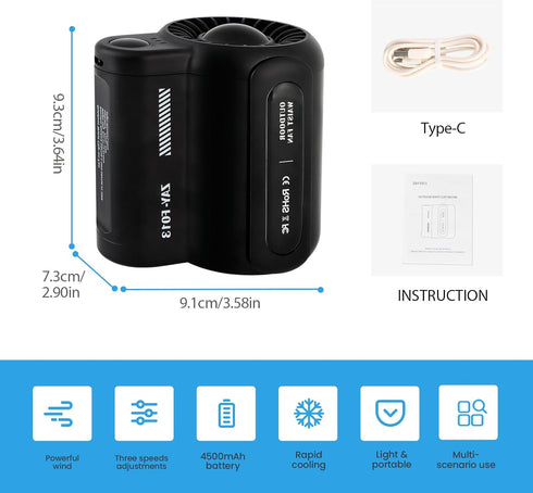 Portable Waist Fan, Cool Clip Fan Under Shirt Fan, Portable Waist Clip Fan, Handheld Mini Cooling Fan, Powerful Personal Portable Fan, Wearable Pe...