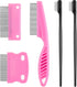 5 Pieces Dog Eye Combs Tear Stain Remover Combs Pet Grooming Comb for Small Dogs Gently Removing Eye Mucus and Crust (Pink, Black)...