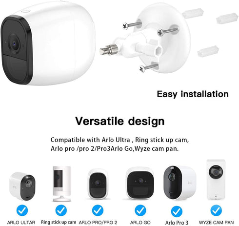 ?Latest Version? Indoor/Outdoor Security Wall Mount for All Arlo Camera, Wyze Cam Pan/V3, Arlo Ultra, Arlo Essential, eufyCam 2 - More Stable and ...