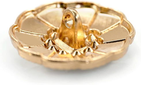 20 pcs Flower Shape White Enamel Petals with Rhinestones Metal Sewing Coats Shank Buttons -25mm -1"...