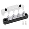 4 x #10 (M5) Studs Bus Bar, Ampper 4.2" Ground Distribution Block Brass Battery BusBar Junction with Cover for Auto Boat Amplifier and More (Black...