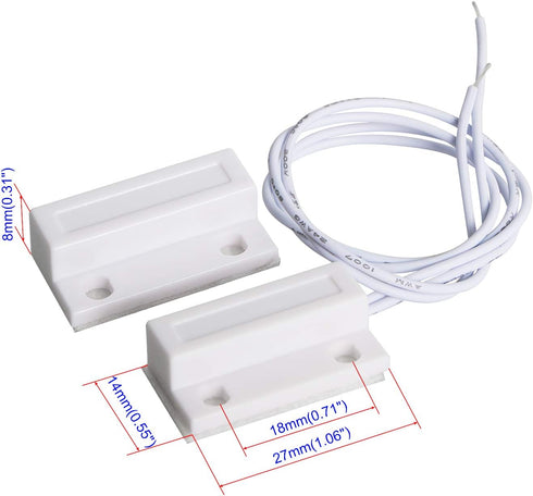 Aoje-Link RC-38A NC Wired Magnetic Door Switch Window Sensor Alarm for Home Security Access Control and Burglar Alarm Systems White 2pcs...