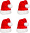 AOGU 4 Pack Plush Santa Hat Confortable Velvet Red Christmas Hat for Christmas Party Favors Fit for Adults and Kids...