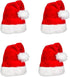 AOGU 4 Pack Plush Santa Hat Confortable Velvet Red Christmas Hat for Christmas Party Favors Fit for Adults and Kids...