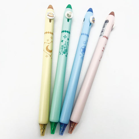 4 Pcs Erasable Gel Pens Cute Retractable Pens Cartoon Magic Pens 0.5mm Blue Ink Writing Pen Office School Pens Women Girls Boy Kids Pens (Blue Ink...