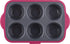 Trudeau Structure Silicone Pro Muffin Pan, 6, Grey/Burgundy (09912093)...
