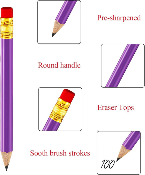 Outus 72 Pcs Golf Pencils Half Pencils with Eraser Baby Shower Pencils Mini Pencils for kids for Baby Shower Bridal Shower Wedding Golf School Off...