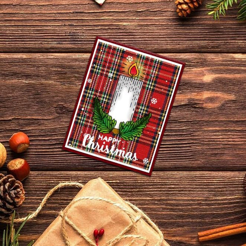 Christmas Sentiments Words Clear Stamps for Card Making, Wishing Bottle Candle Clear Rubber Stamps Christmas Sock Bell Stamps for Holiday Card Mak...