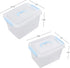 Hespama 2 Pack Lidded Storage Bin, Plastic Latching Container Box with Handle, 12 Quart & 6 Quart...