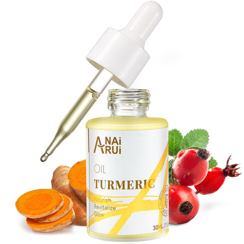 ANAI RUI Turmeric Face Oil, Facial Oils & Serum with Turmeric, Turmeric Skincare Oil for Dry Skin, Wrinkles, Acne, Evens Tone, Moisturizing Face O...