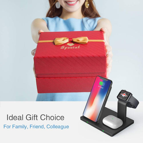 Wireless Charger Station, COSOOS 3 in 1 Charging Stand Compatible with iWatch Series 6/5/4/3/2/1, AirPods Pro/2 and iPhone 13/13 Pro/13 Pro Max/12...