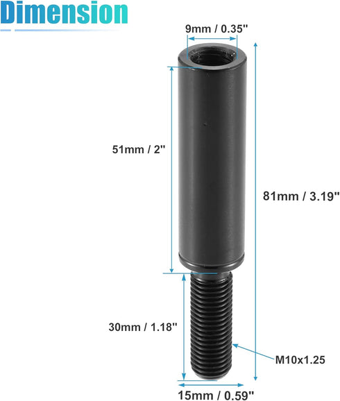 X AUTOHAUX 51mm 2" Car Shift Knob Extension Aluminum Alloy Gear Shifter Extender Lever M10x1.25 for Ford for Nissan...