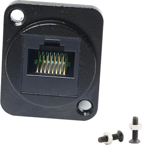 RJ45/8P8C D-Type Panel Mount Ethernet Extender Cat5E Terminal Solderless Network Adapter Keystone Jack Crimping Data Female Connector with Screw...