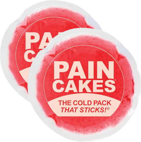 Reusable, Sticks to Body Round Cold Pack, 2 Count, 5" Large, Red, Stickable Ice Pack for Targeted Cold Therapy, Perfect for Injuries, and Small Ar...