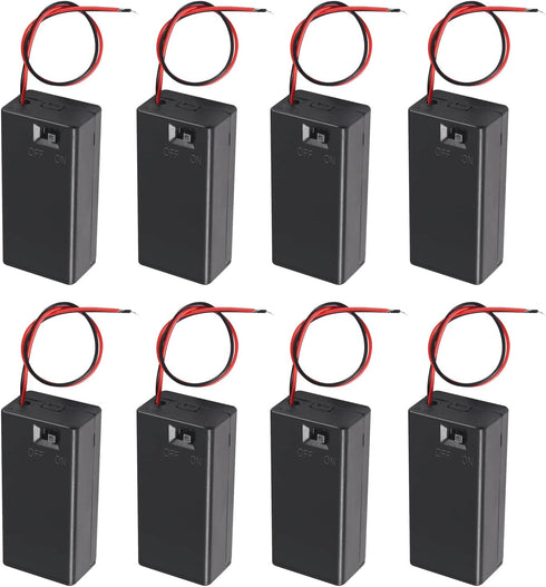 8pcs 9V Battery Holder 9V Battery Holder with Switch 9V Battery Case with Switch 9V Battery Case Holder with Cover Storage Case Holder...