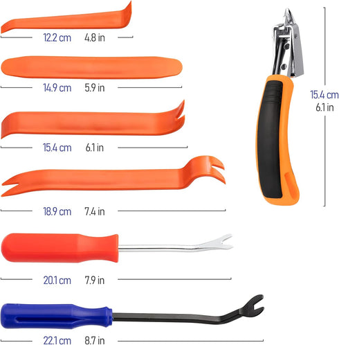 7 Pieces Staple Remover Tools Set for Upholstery, Construction and Auto Car, Professional Tack and Nail Puller Kit for Efficiently and Easily Remo...